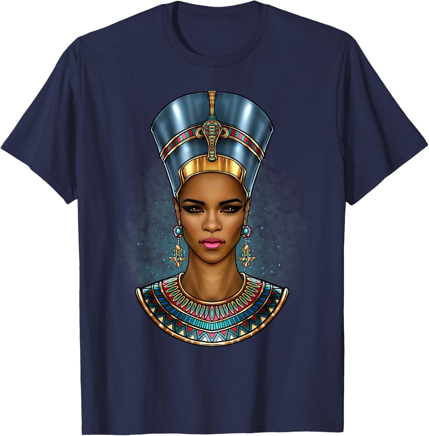 Black Nefertiti Melanin Queen Egyptian Women Black Pride T-Shirt - T-Shirt | Navy