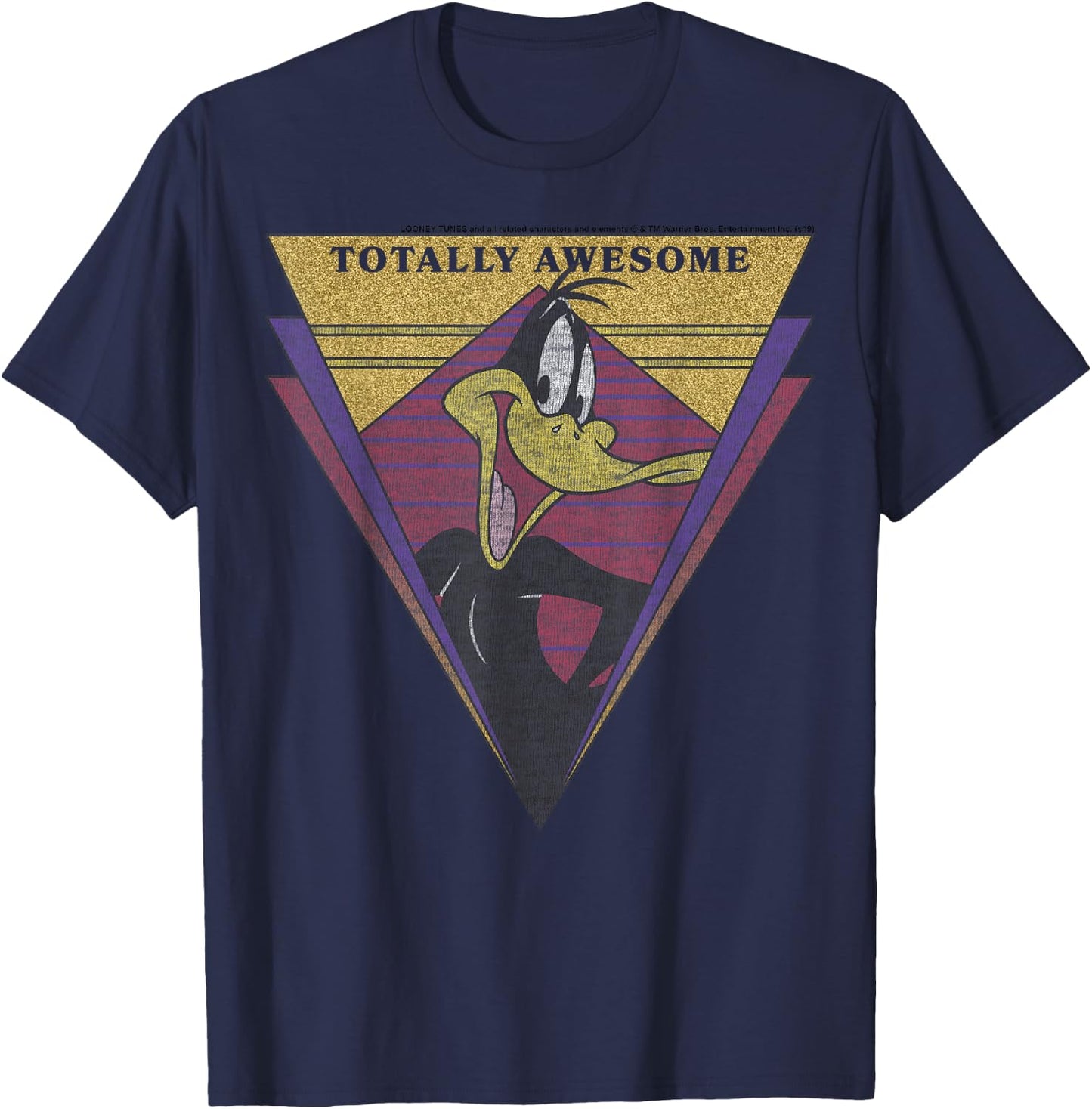 Looney Tunes Daffy Duck Totally Awesome Portrait T-Shirt - T-Shirt | Navy