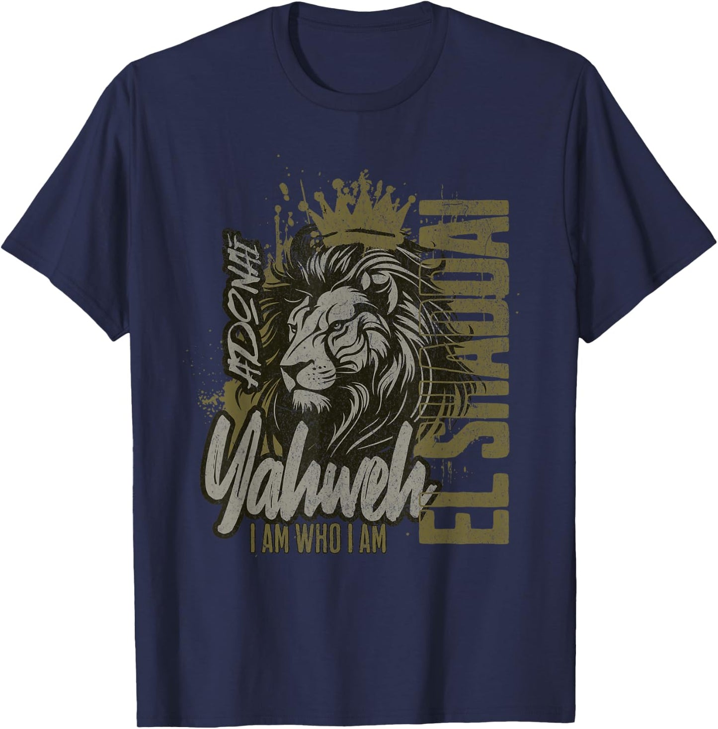 Christian Names God Witness Women Lion Yahweh Cool T-Shirt - T-Shirt | Navy