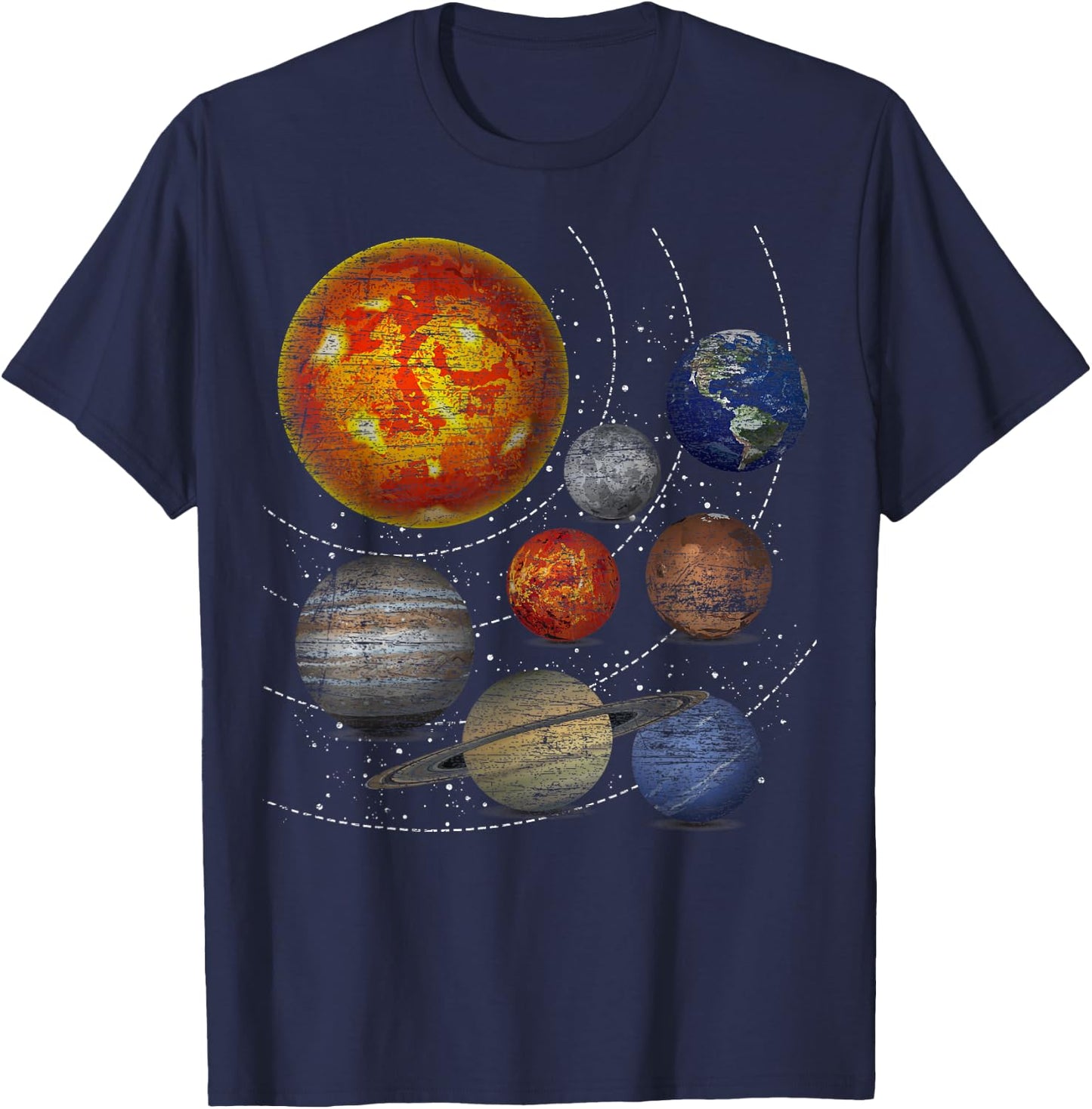 Planets Sun Universe Astronomy Space Solar System T-Shirt - T-Shirt | Navy