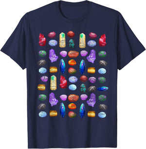 Gemstone Collection Geology Gift T-Shirt - T-Shirt | Navy