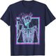 Distressed Synthwave Skeleton Vaporwave Smiling Skull Coffee T-Shirt - T-Shirt | Navy