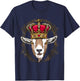 King Goat Wearing Crown - Queen Goat Animal T-Shirt - T-Shirt | Navy