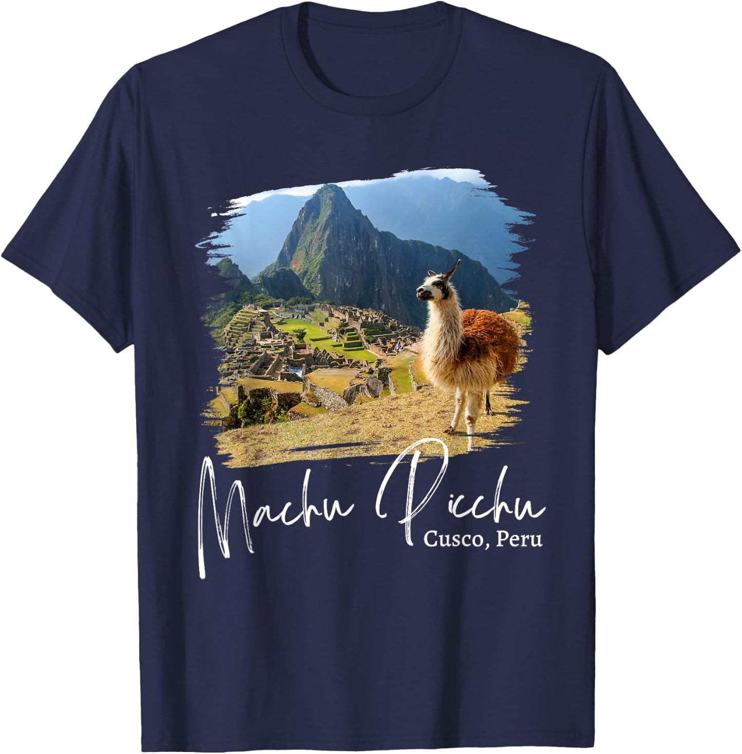 Peru Cusco Llama Souvenir Machu Picchu T-Shirt - T-Shirt | Navy