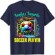 Santa's Favorite Soccer Player Christmas Pajamas T-Shirt - T-Shirt | Navy