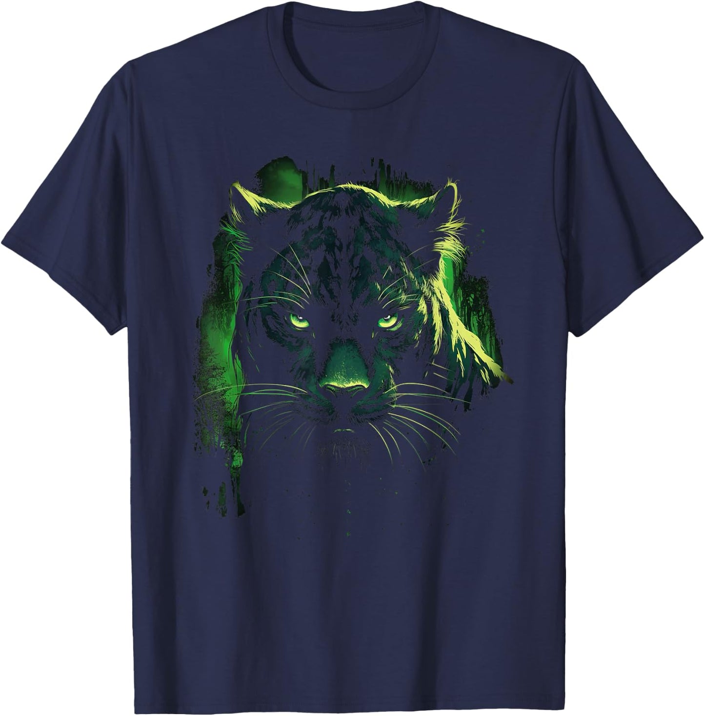 Panther with beautiful green eyes black panthers T-Shirt - T-Shirt | Navy