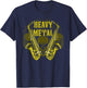Heavy Metal Skull Scary Sax Player Saxophone T-Shirt - T-Shirt | Navy