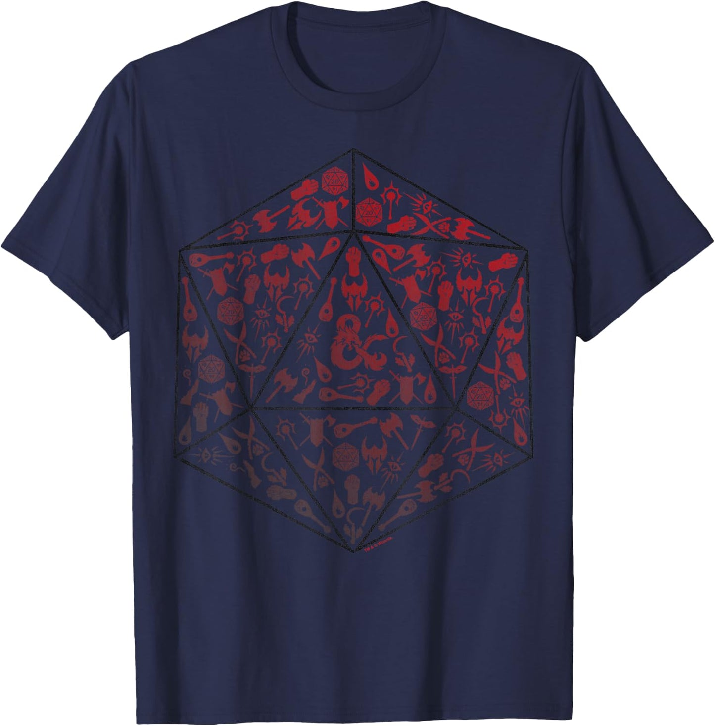 Dungeons & Dragons D20 Decorated Symbol T-Shirt - T-Shirt | Navy