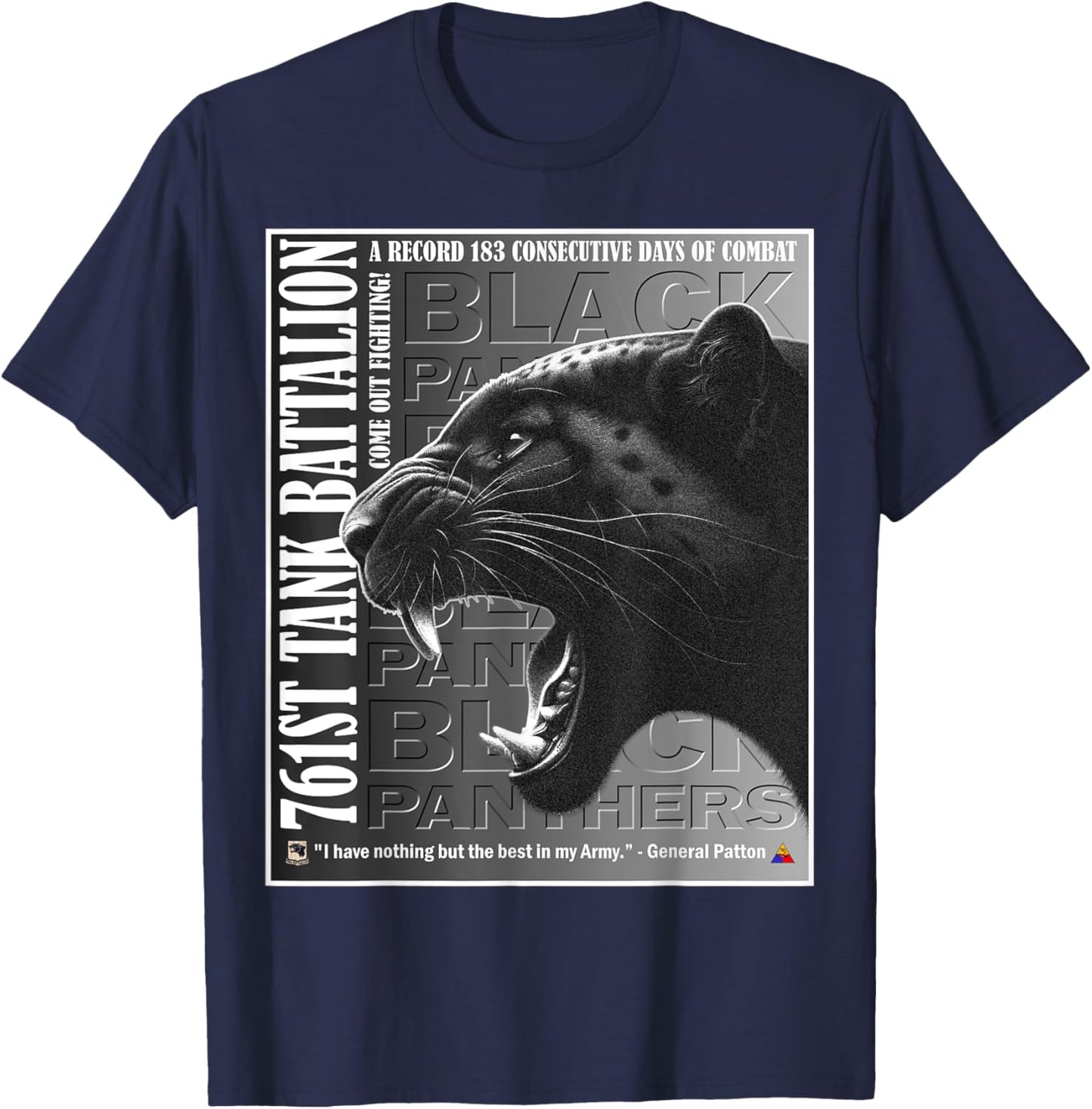 Celebrate the 761st Tank Battalion Black Panthers T-Shirt - T-Shirt | Navy