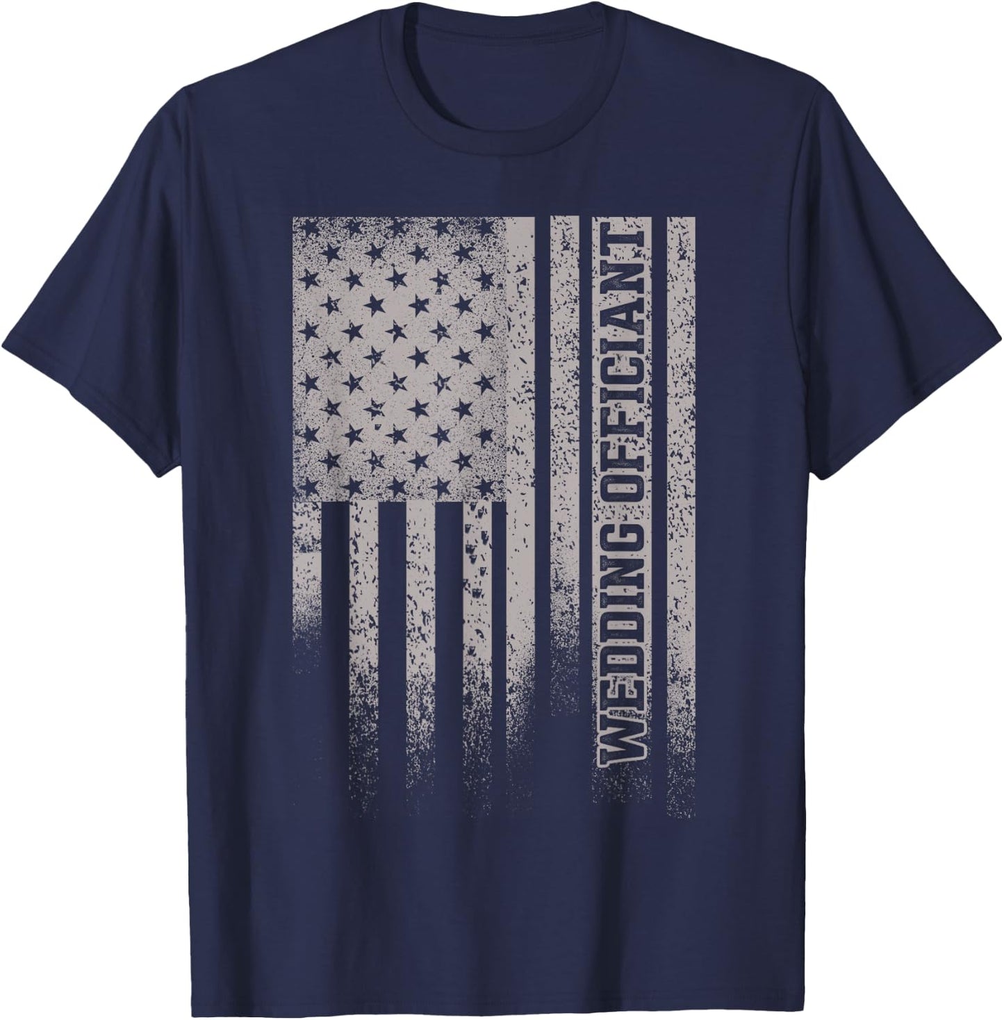 Wedding Officiant Event Flag Internet Ordained Minister Gift T-Shirt - T-Shirt | Navy