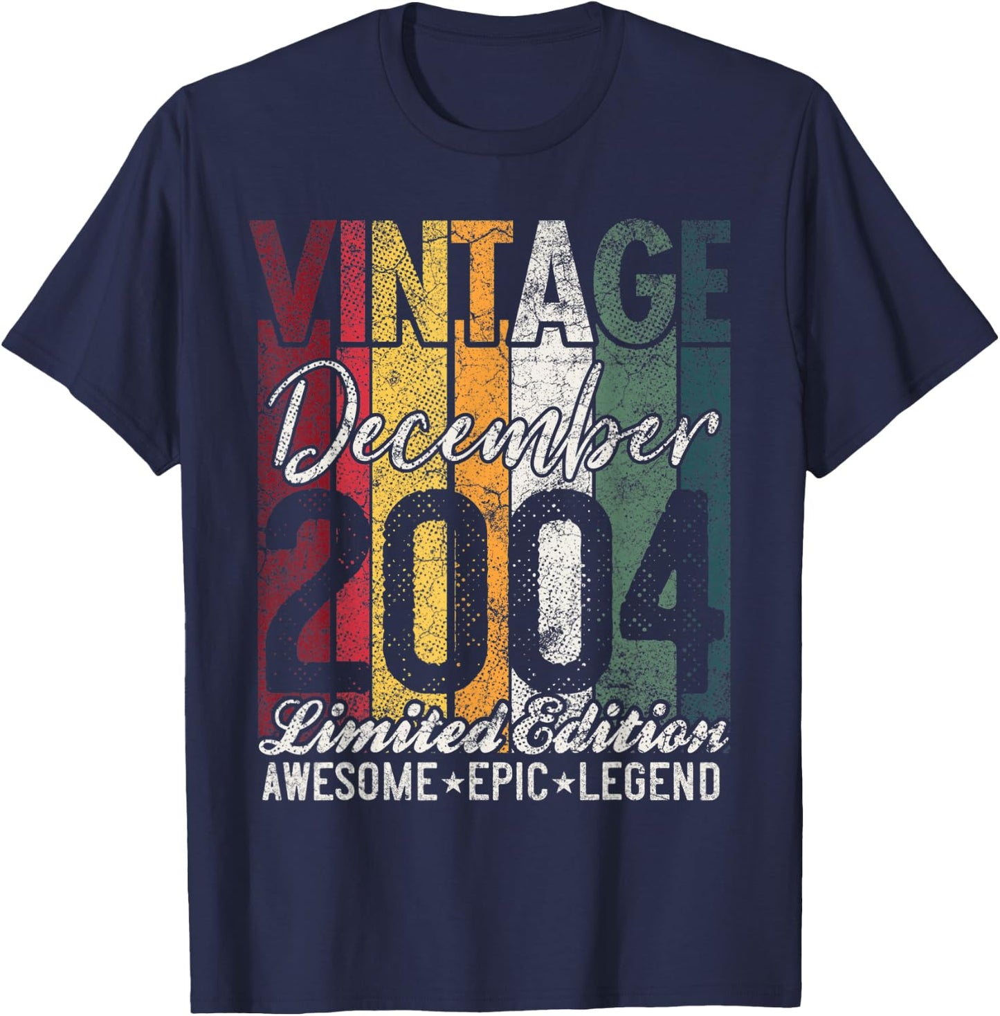 Awesome Since December 2004 19th Birthday Gift 19 Years Old T-Shirt - T-Shirt | Navy