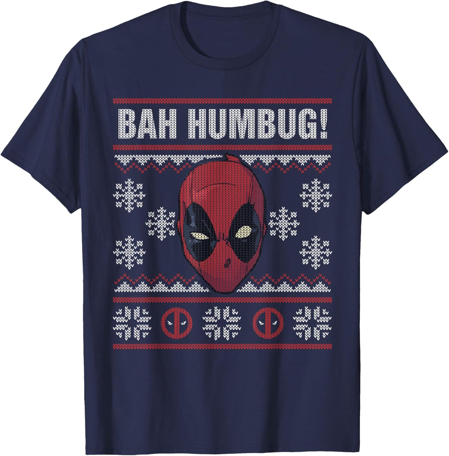 Marvel Deadpool Bah Humbug Holiday T-Shirt - T-Shirt | Navy