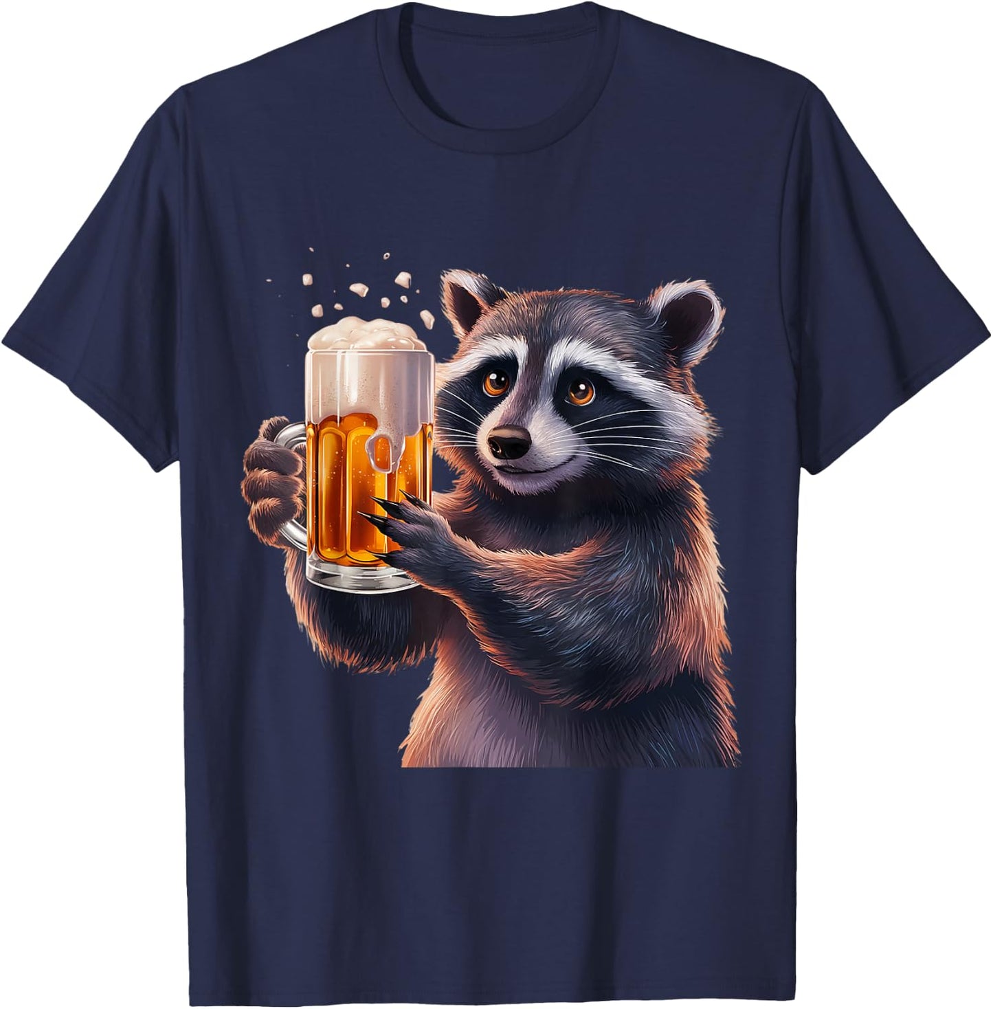 Raccoon & Beer T-Shirt - T-Shirt | Navy