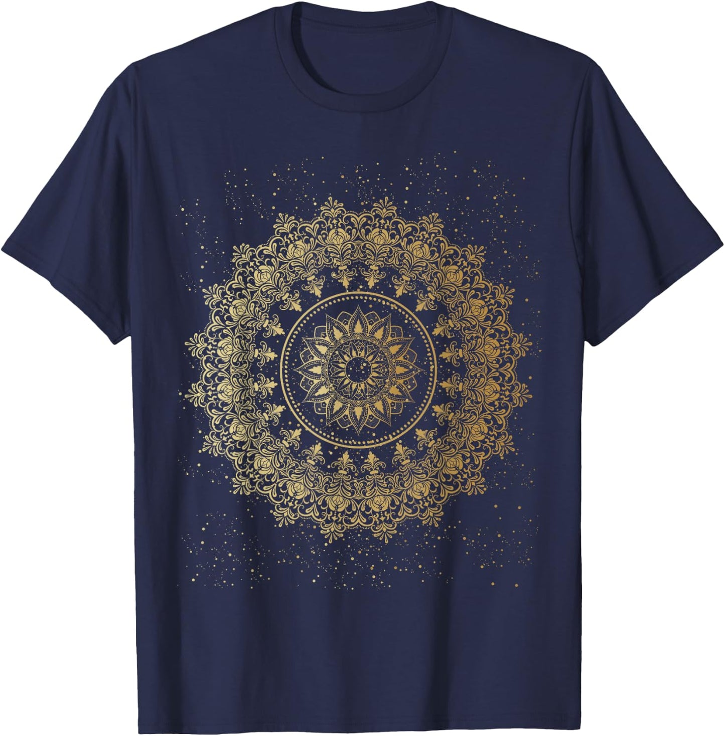 Mandala Circle Mandala T-Shirt - T-Shirt | Navy