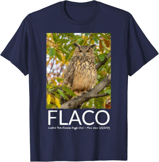 Flaco the Owl Escaped Owl T-Shirt - T-Shirt | Navy