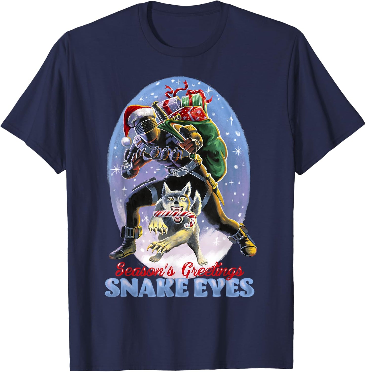 G.I. Joe Christmas Snake Eyes Season's Greetings T-Shirt - T-Shirt | Navy