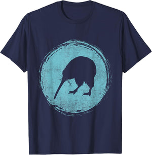Retro Kiwi New Zealand T-Shirt - T-Shirt | Navy