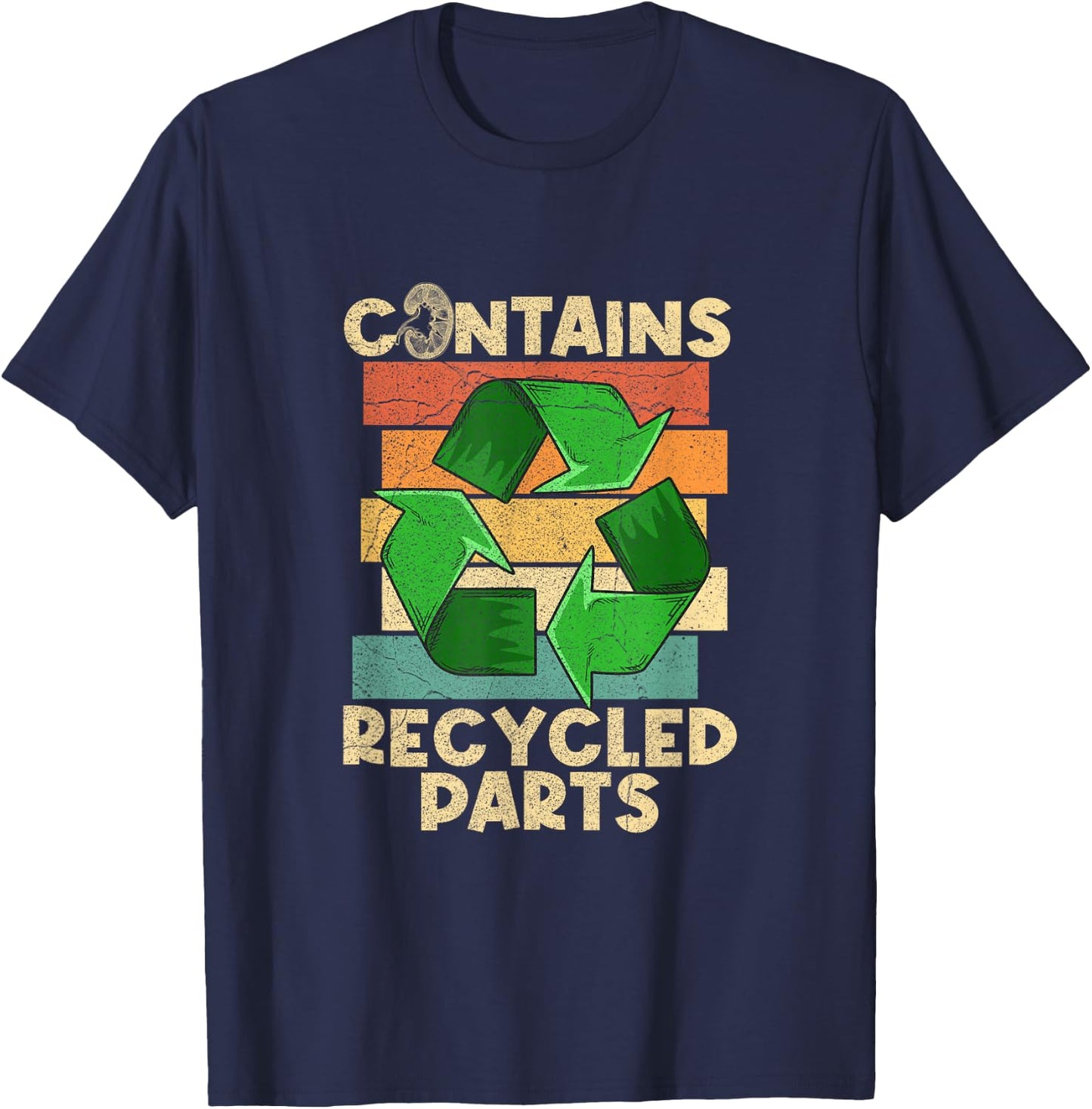 Organ Donation Design Kidney Transplant for -Adults, Black, Small, Short Sleeve, Classic Fit T-Shirt - T-Shirt | Navy