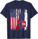 SLOVAK ROOTS | Half American Flag | SLOVAKIA FLAG T-Shirt - T-Shirt | Navy