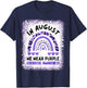 Rainbow In August We Wear Purple Overdose Awareness Month T-Shirt - T-Shirt | Navy