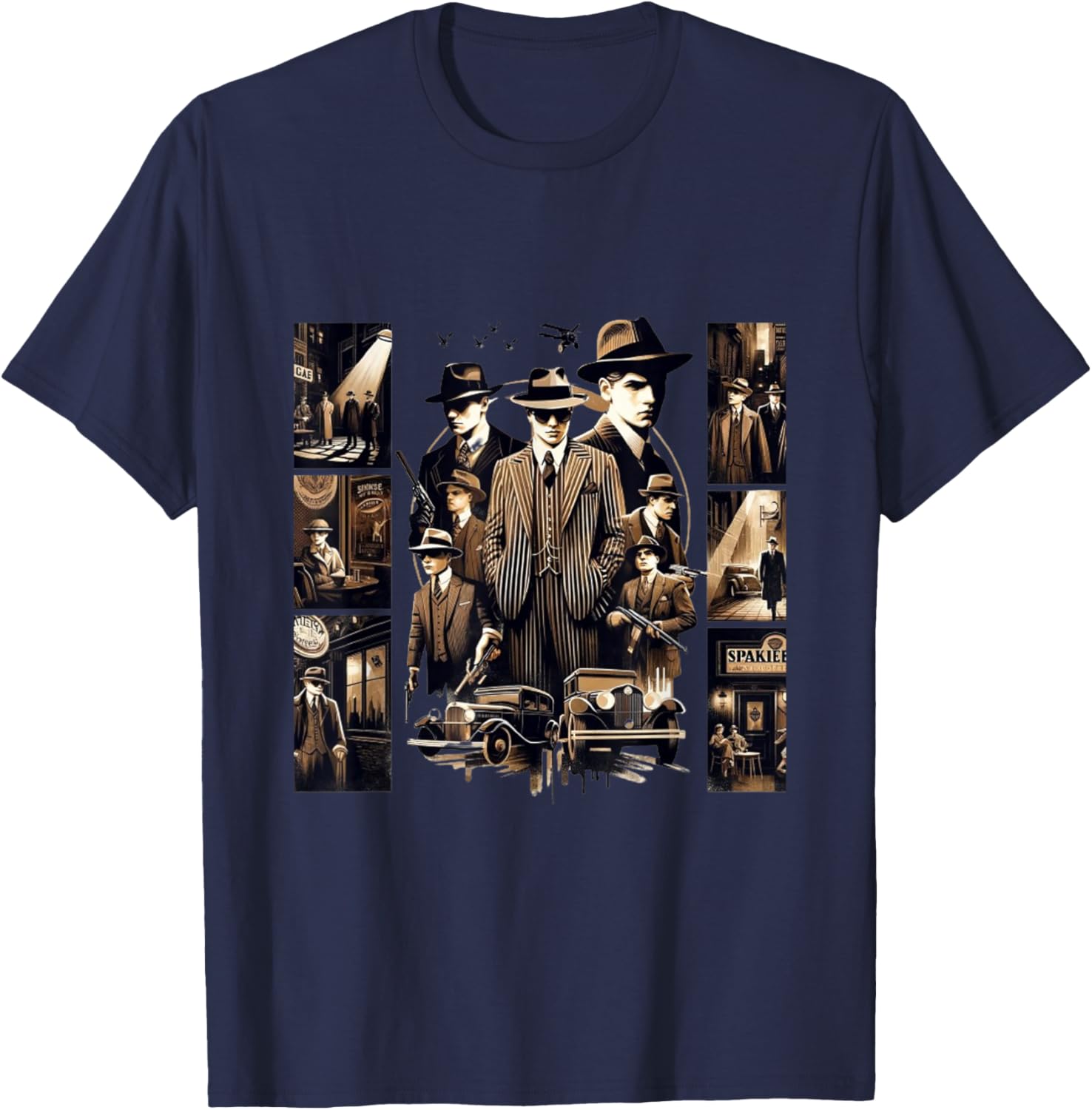 Gangsters Speakeasys 1920's Prohibition era T-Shirt - T-Shirt | Navy