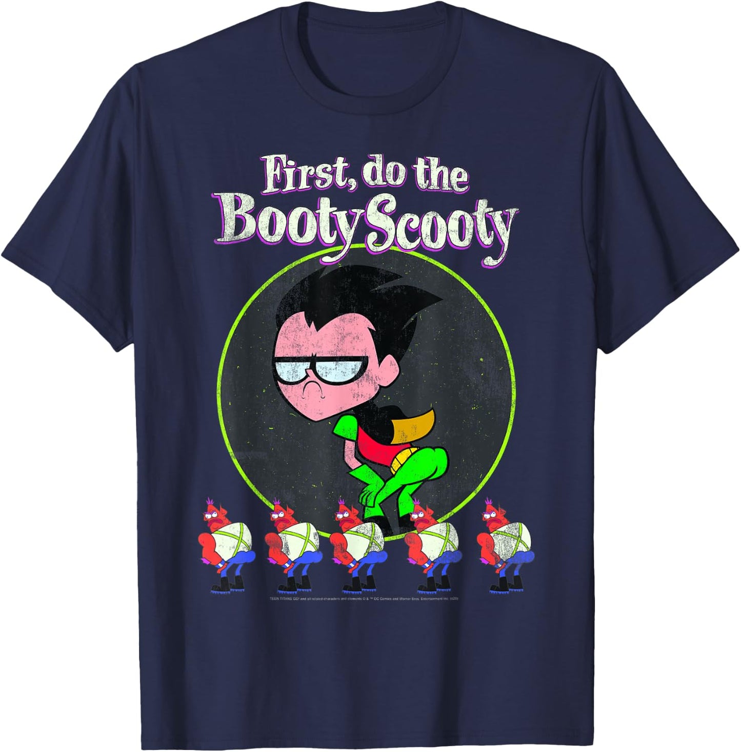 DC Comics Teen Titans Go! Robin First Do The Booty Scooty T-Shirt - T-Shirt | Navy