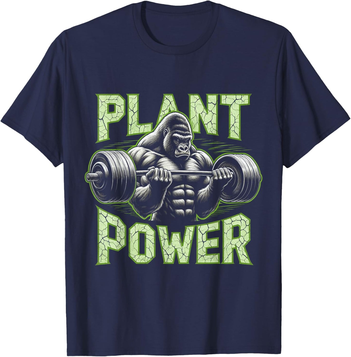 Plant Power - Vegan and Vegetarian Gym Workout Fitness T-Shirt - T-Shirt | Navy