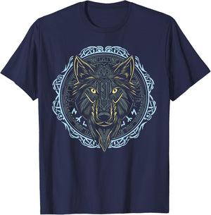 VIKING CELTIC FENRIR - Wolf Of Odin Norse Myths Nordic Gifts T-Shirt - T-Shirt | Navy