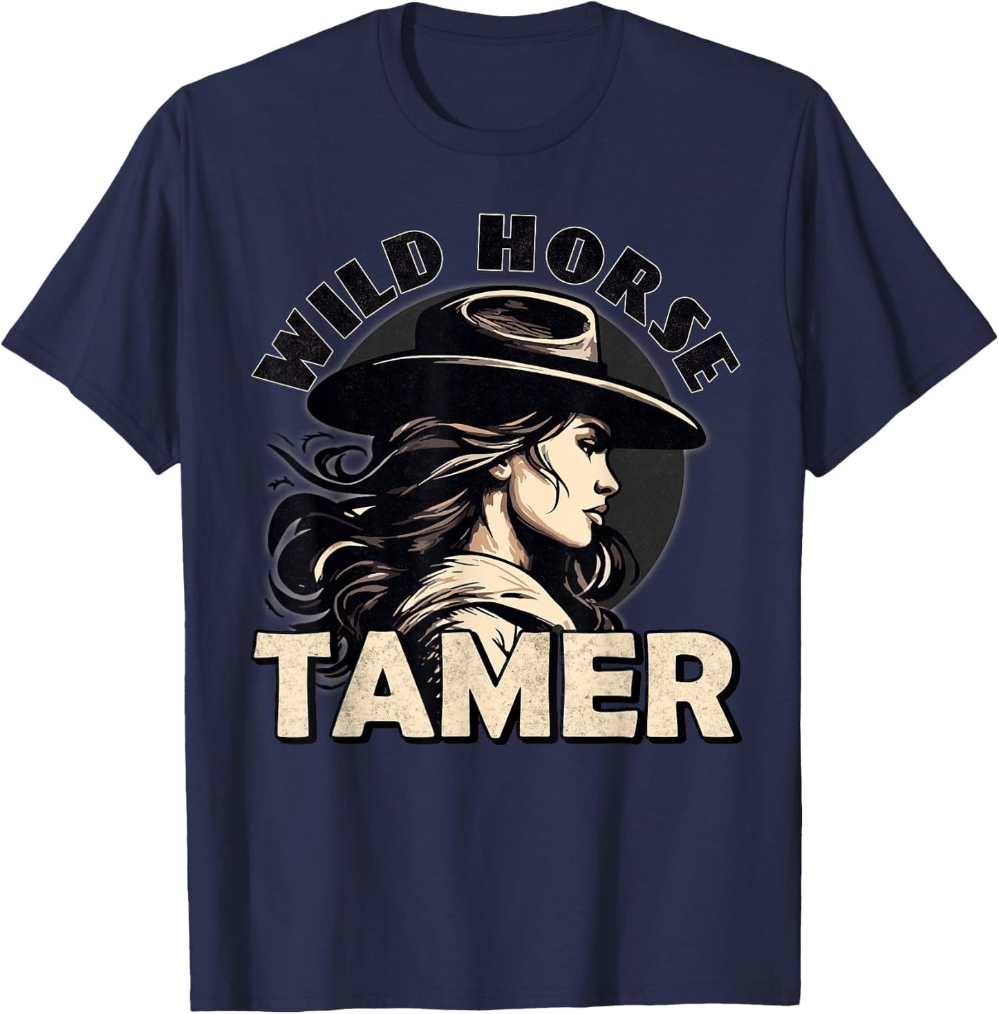 Cowgirl Shirt - Wild Horse Tamer - Rodeo Howdy Girls Western T-Shirt - T-Shirt | Navy