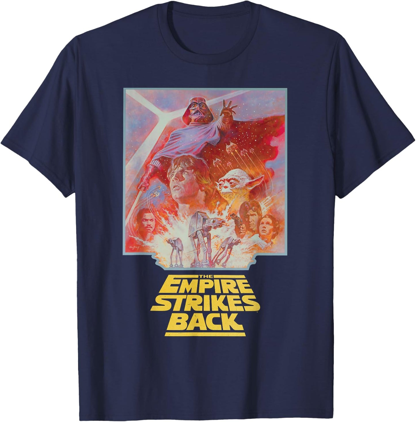 Star Wars The Empire Strikes Back Vintage Poster Art T-Shirt - T-Shirt | Navy