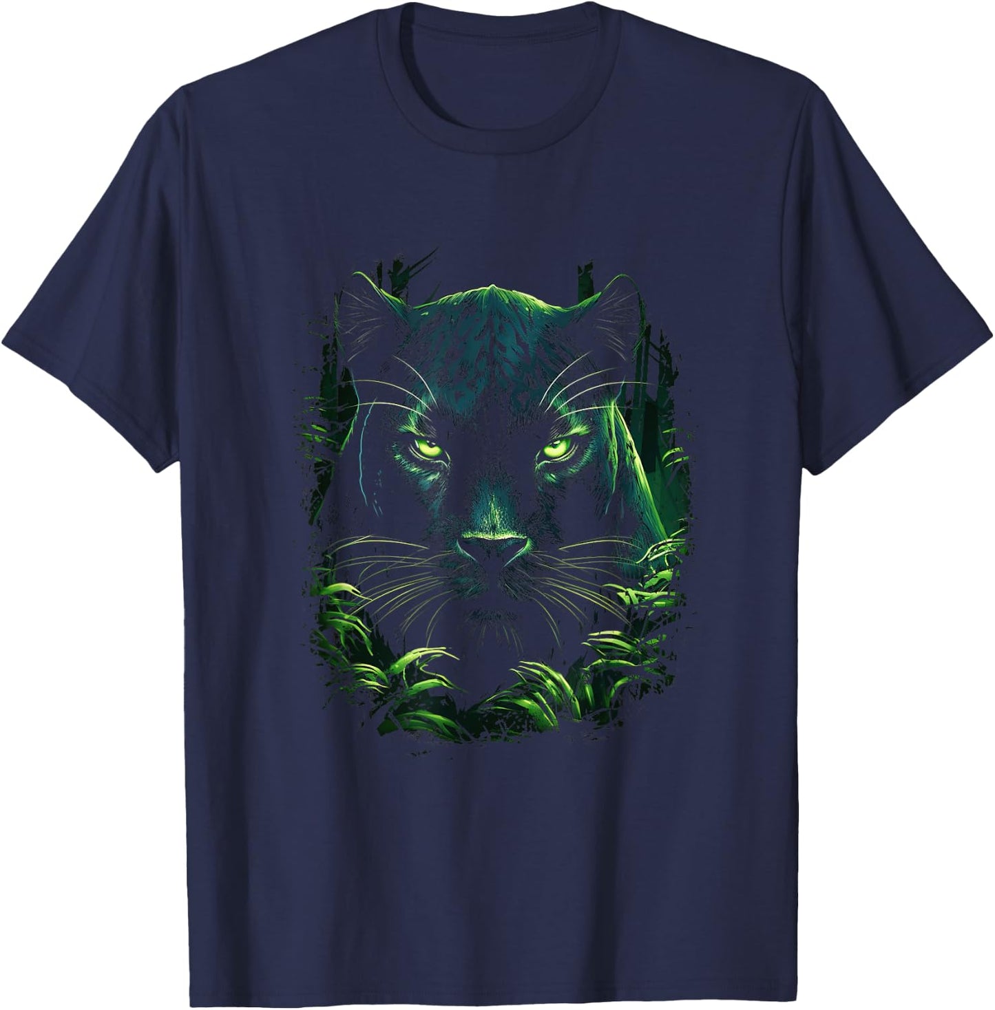 Panther with beautiful green eyes black panthers T-Shirt - T-Shirt | Navy