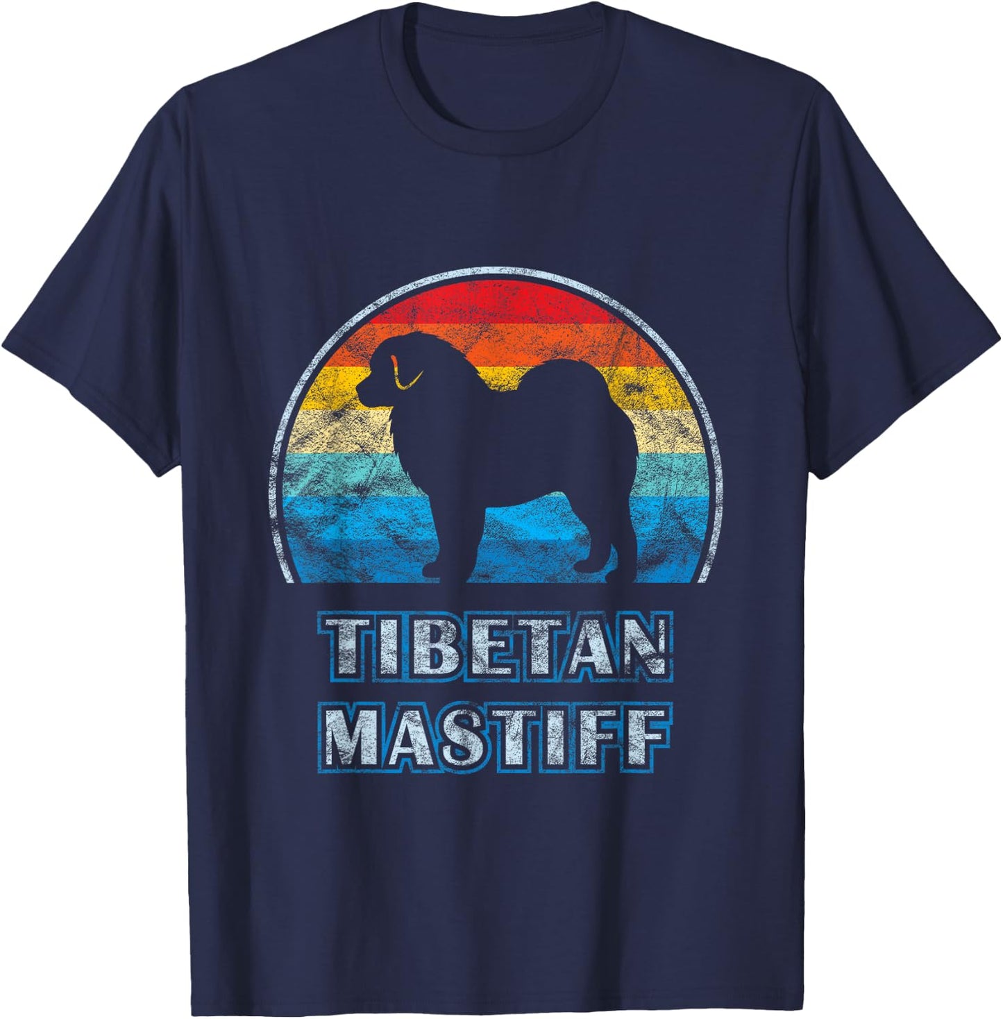 Tibetan Mastiff Vintage Design Dog T-Shirt - T-Shirt | Navy