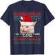 Women Yelling at Smudge the Cat Christmas T-Shirt - T-Shirt | Navy