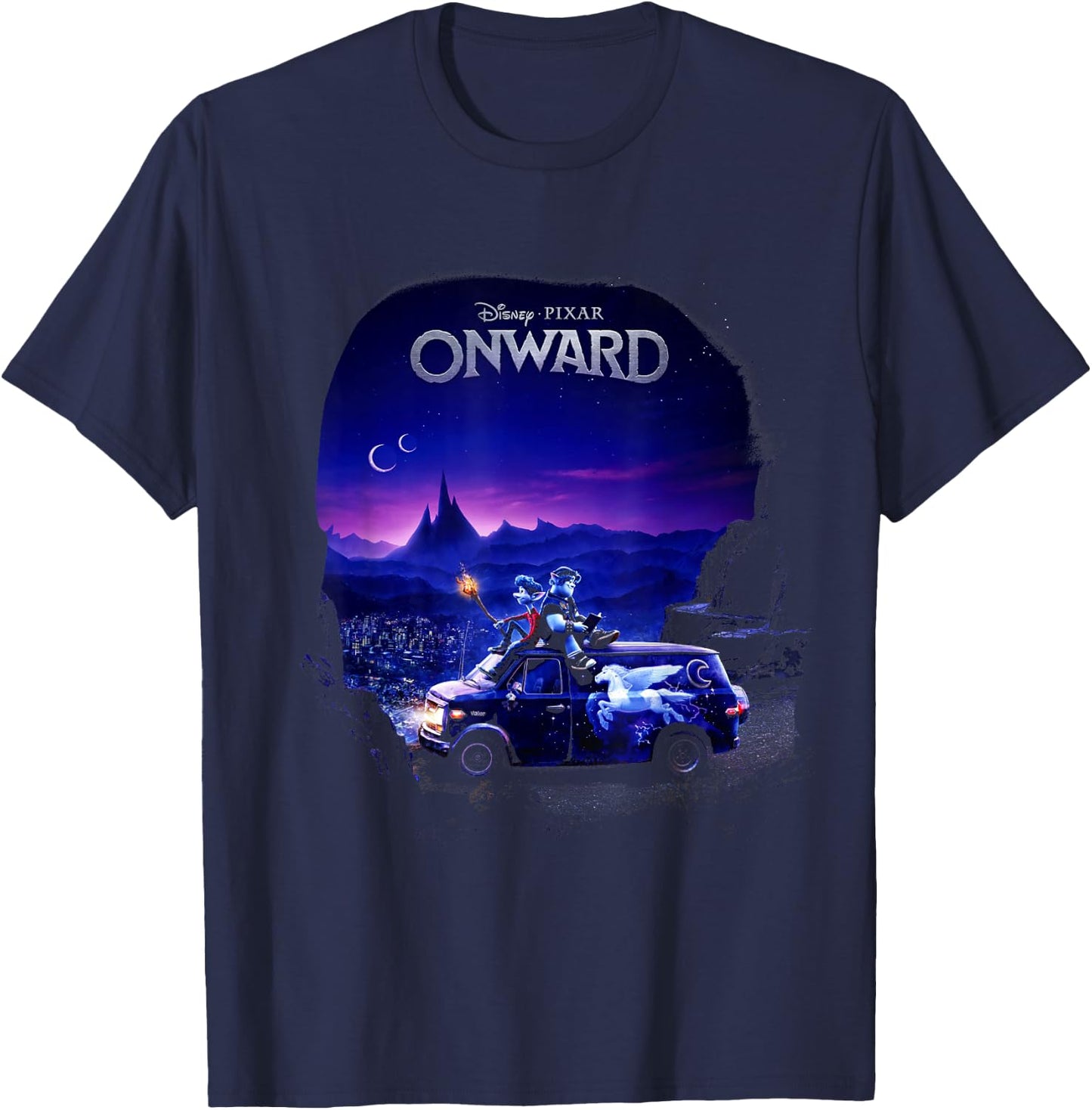 Disney Pixar Onward Poster Fade T-Shirt - T-Shirt | Navy