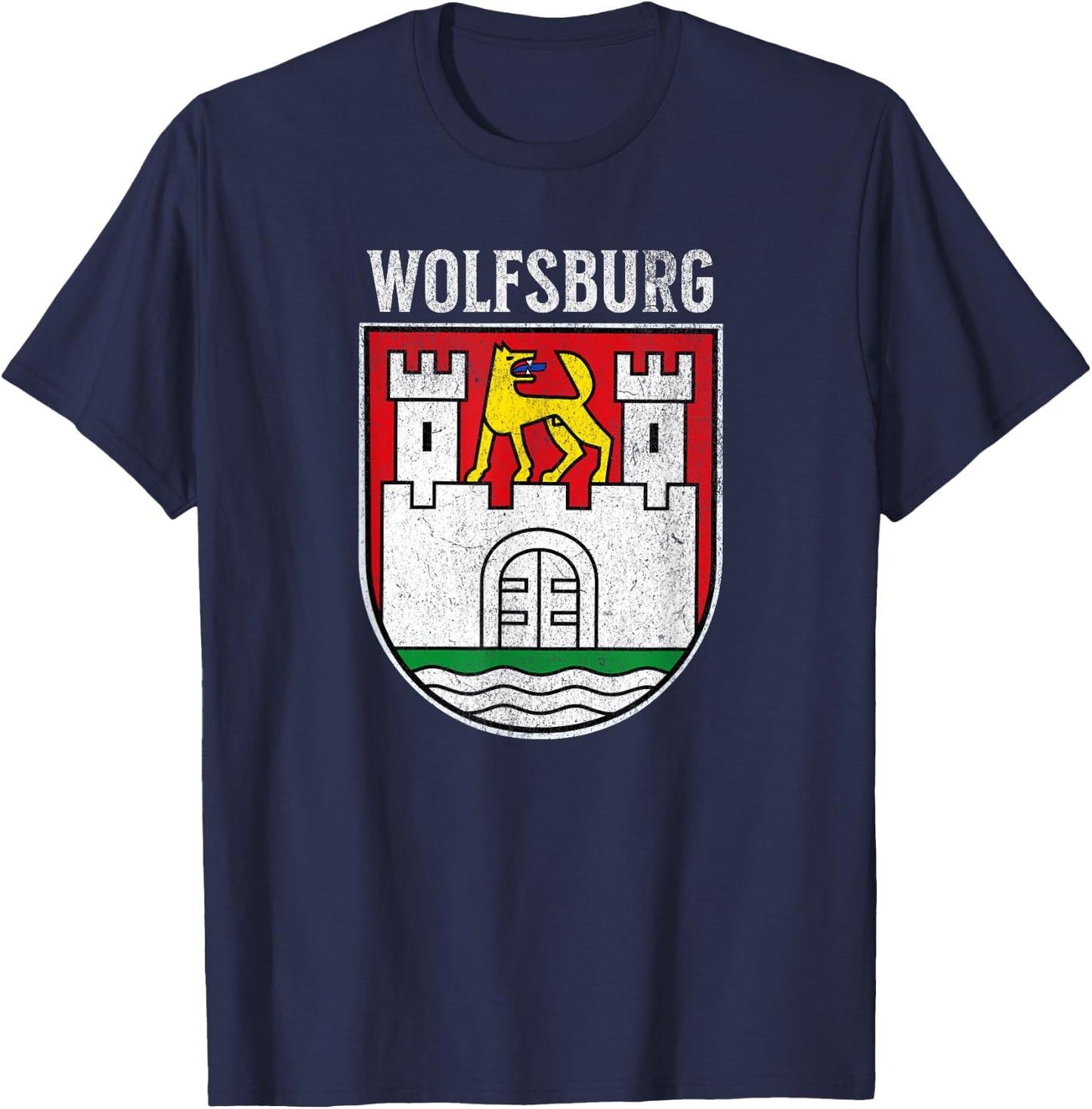 Wolfsburg Coat of Arms Germany Deutschland Crest Emblem T-Shirt - T-Shirt | Navy
