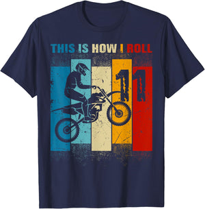 11 Year Old Birthday Boy Motocross 11thB-Day Dirt Bike T-Shirt - T-Shirt | Navy
