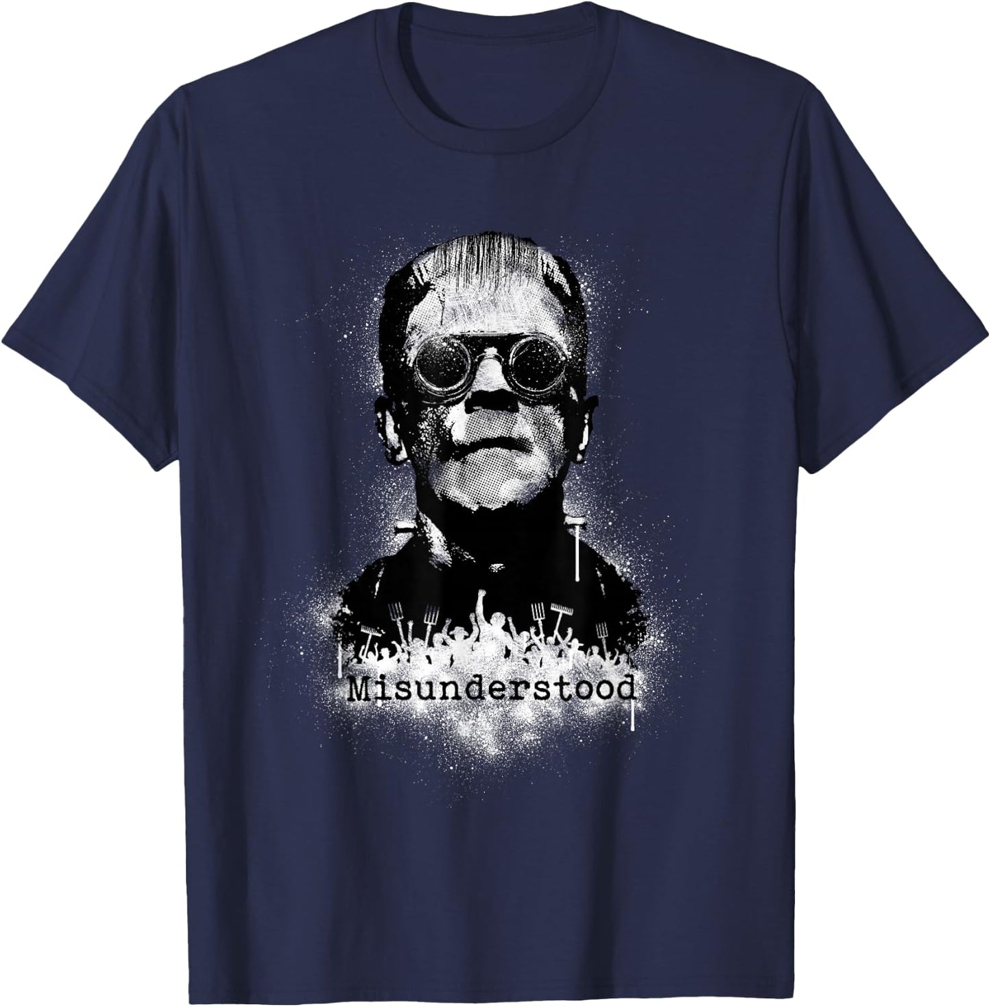Frankenstein Monster with a Steampunk Twist T-Shirt - T-Shirt | Navy