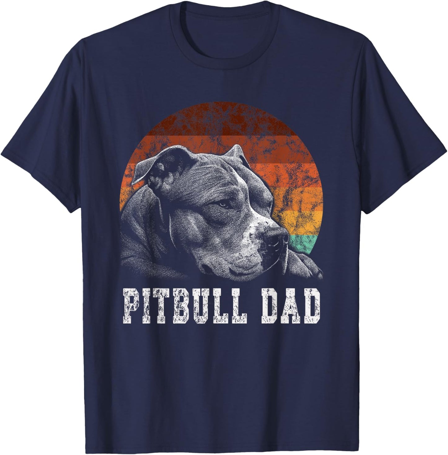 Pitbull Dad Pittie Dog Owner Father Pitbull Lover Men T-Shirt - T-Shirt | Navy