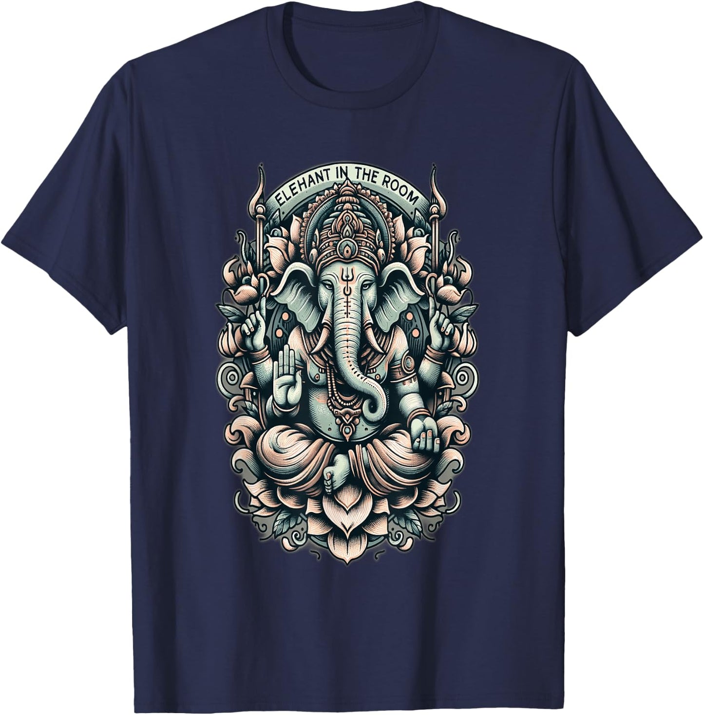 Elephant in the Room Ganesha | Spiritual Hindu Ganesh Indian T-Shirt - T-Shirt | Navy