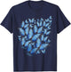 Blue Butterfly Art Garden Butterflies T-Shirt - T-Shirt | Navy