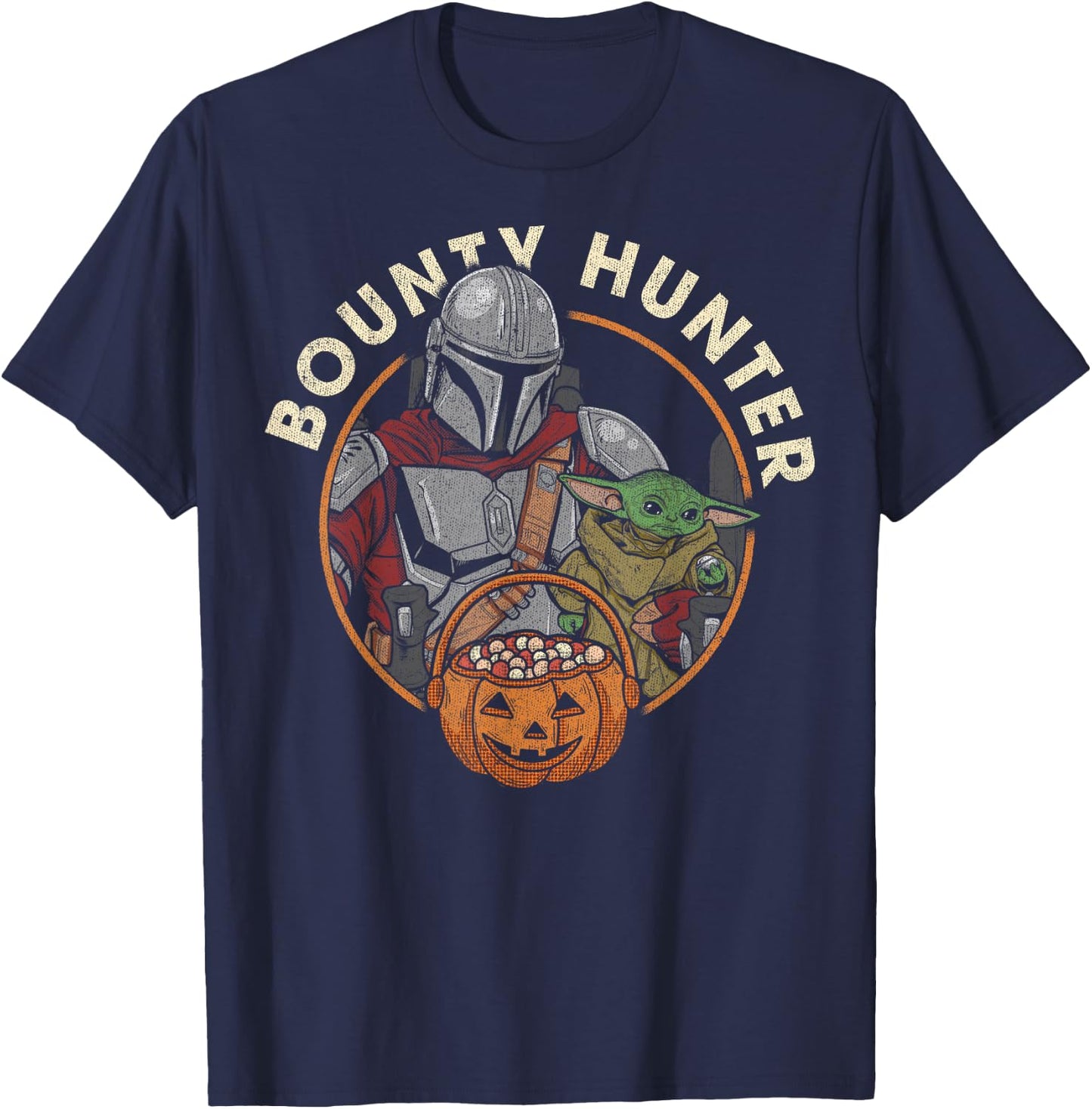 Star Wars The Mandalorian Halloween Candy Bounty Hunter T-Shirt - T-Shirt | Navy