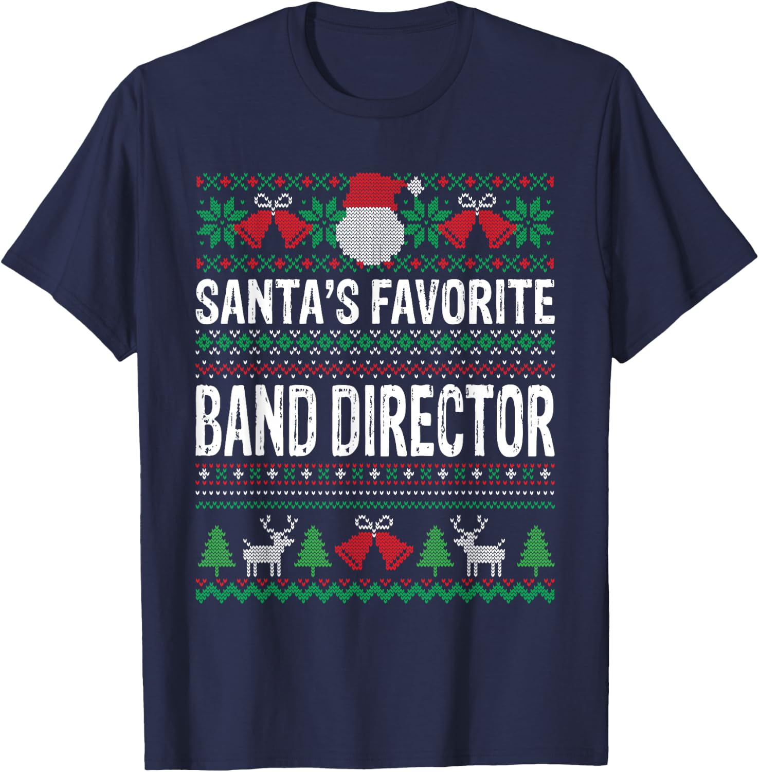 Santa's favorite band director Xmas T-Shirt - T-Shirt | Navy