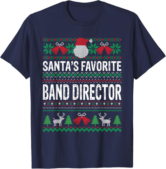 Santa's favorite band director Xmas T-Shirt - T-Shirt | Navy