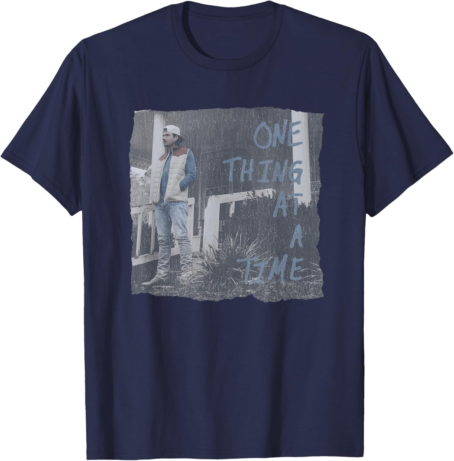 Official Morgan Wallen One Thing Photo T-Shirt - T-Shirt | Navy