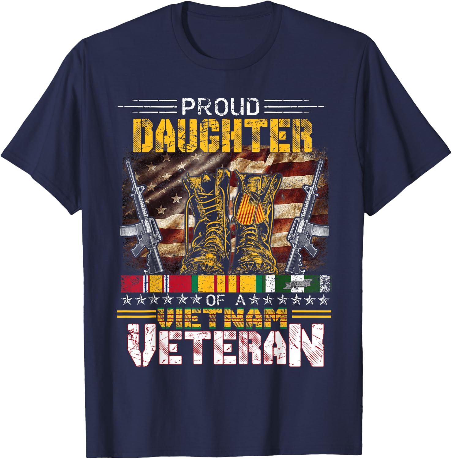Proud Daughter Of A Vietnam Veteran Shirt | Vietnam War Vet T-Shirt - T-Shirt | Navy