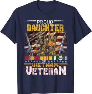 Proud Daughter Of A Vietnam Veteran Shirt | Vietnam War Vet T-Shirt - T-Shirt | Navy