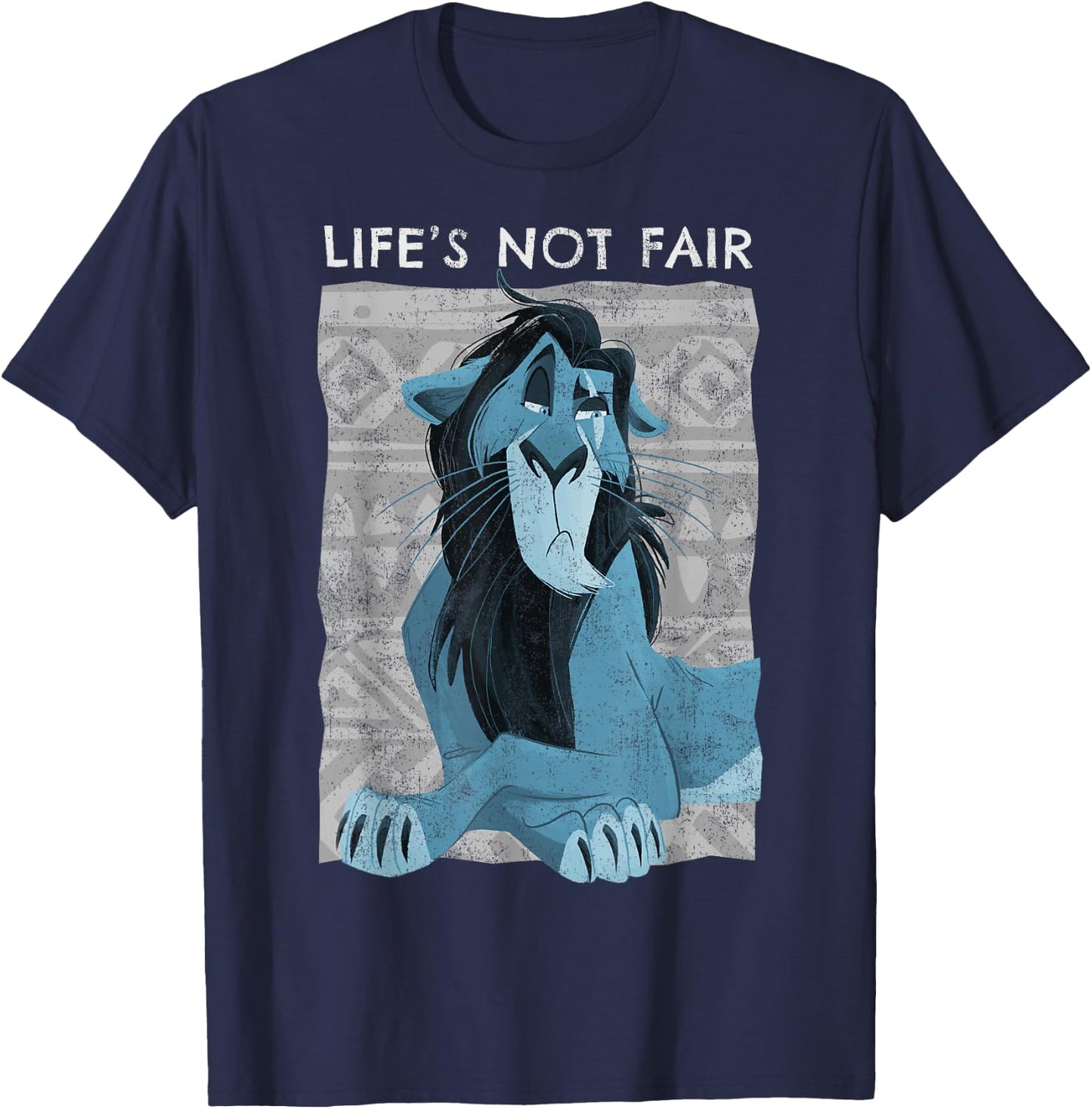 Disney The Lion King Scar Life's Not Fair Portrait T-Shirt - T-Shirt | Navy