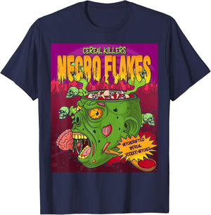 Necro Flakes Zombie Cereal Killers VooDoo Witch Doctor T-Shirt - T-Shirt | Navy