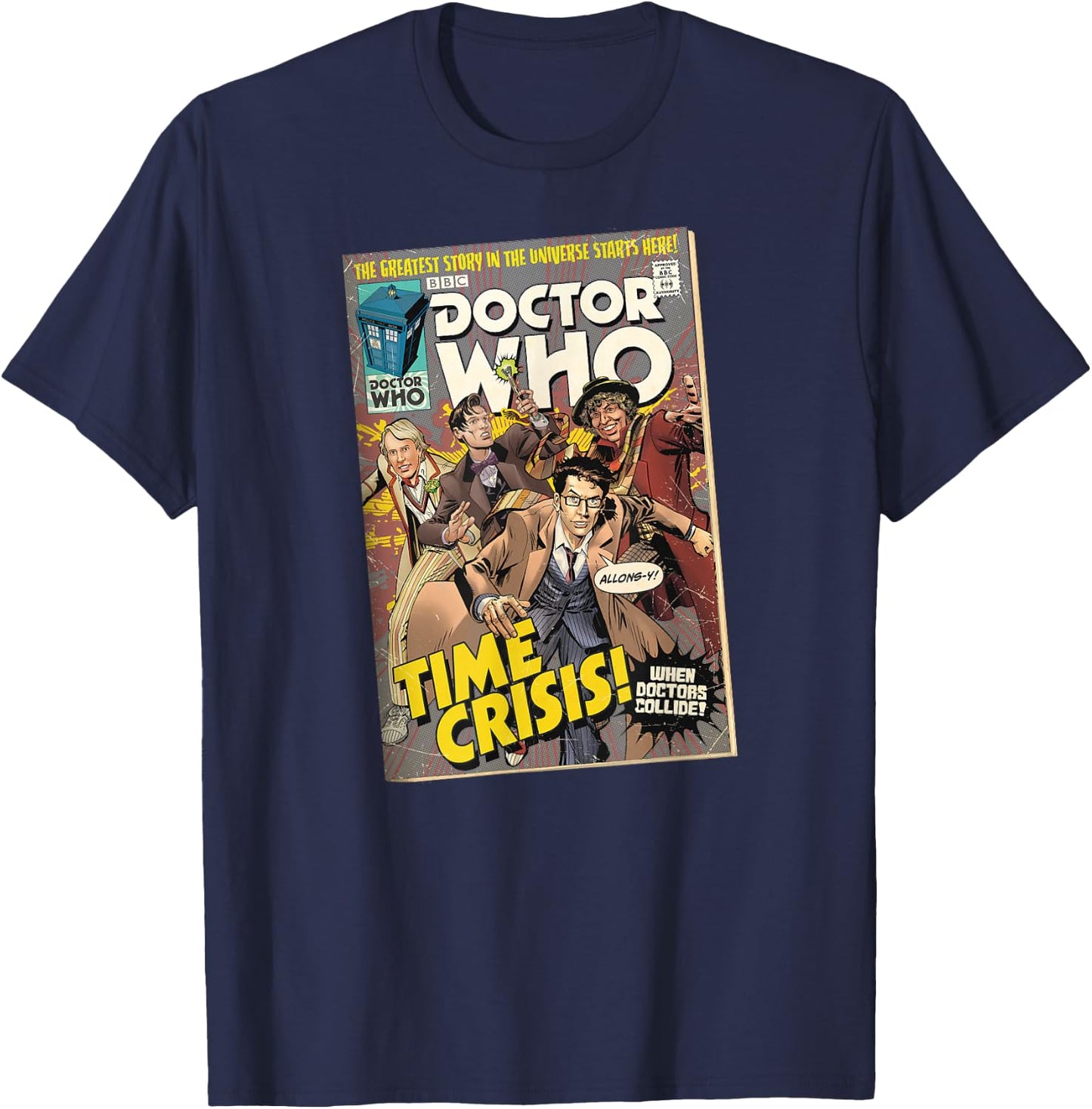 Comic Time Crisis 60th Anniversary Sci-Fi Fan T-Shirt - T-Shirt | Navy