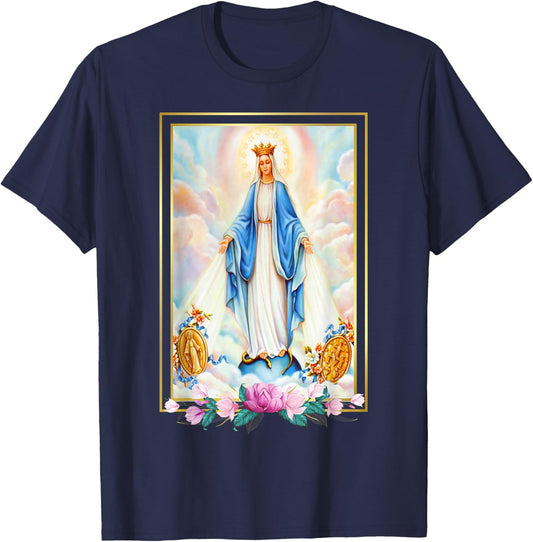 Litany of the Blessed Virgin Mary, Mother of Christ Catholic T-Shirt - T-Shirt | Navy